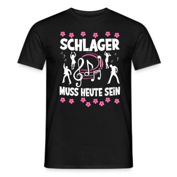 Schlager Tshirt Women's Schlager Party Costume Party - Men's T-Shirt - black - Front - AI Model Male 178 light (178cm)