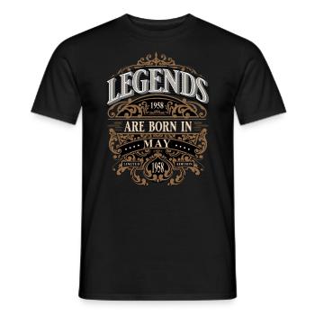 1958 Mai Naissance Anniversaire Année de naissance - T-shirt homme - noir - Devant - AI Model Male 178 light (178cm)
