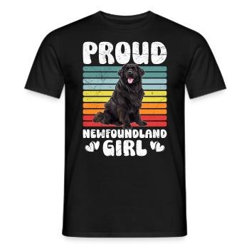 Newfoundland PROUD NEWFIE GIRL NEWFOUNDLAND - Men's T-Shirt - black - Front - AI Model Male 178 light (178cm)