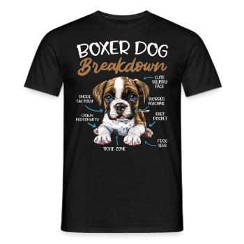 BOXER DOG BREAKDOWN German Boxer Funny - Men's T-Shirt - black - Front - AI Model Male 178 light (178cm)