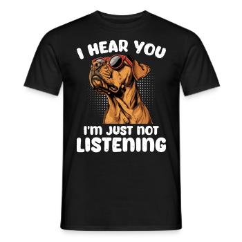 Ridgeback JE T’ENTENDS, JE N’ÉCOUTE PAS - T-shirt homme - noir - Devant - AI Model Male 178 light (178cm)