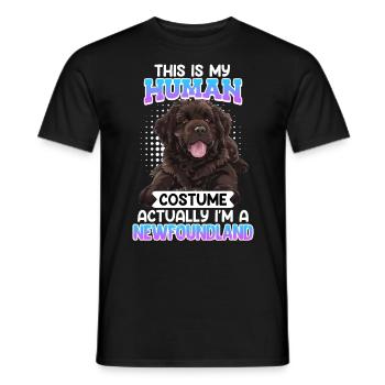 Neufundländer DAS IST MEIN MENSCHEN KOSTÜM Lustig - Männer T-Shirt - Schwarz - Vorne - AI Model Male 178 light (178cm)