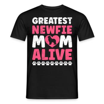 Terre-Neuve GREATEST NEWFIE MOM ALIVE Drôle - T-shirt homme - noir - Devant - AI Model Male 178 light (178cm)