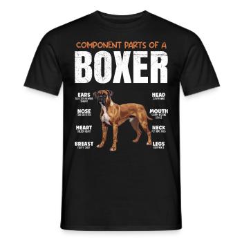Boxer allemand COMPOSANTS D’UN BOXER Drôle - T-shirt homme - noir - Devant - AI Model Male 178 light (178cm)