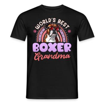 Hundeoma BESTE BOXER OMA DER WELT Deutscher - Männer T-Shirt - Schwarz - Vorne - AI Model Male 178 light (178cm)