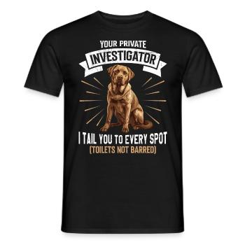 Labrador Liebhaber INVESTIGATOR Lustiges - Männer T-Shirt - Schwarz - Vorne - AI Model Male 178 light (178cm)