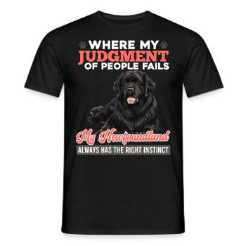 Neufundländer WO MEINE MENSCHENKENNTNISSE VERSAGEN - Männer T-Shirt - Schwarz - Vorne - AI Model Male 178 light (178cm)