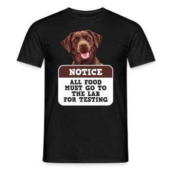 Chien Labrador TOUS LES ALIMENTS DOIVENT ÊTRE SOUMIS À DES TESTS DE LABORATOIRE - T-shirt homme - noir - Devant - AI Model Male 178 light (178cm)