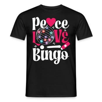 Bingo Player Girl Peace Love Bingo - Men's T-Shirt - black - Front - AI Model Male 178 light (178cm)