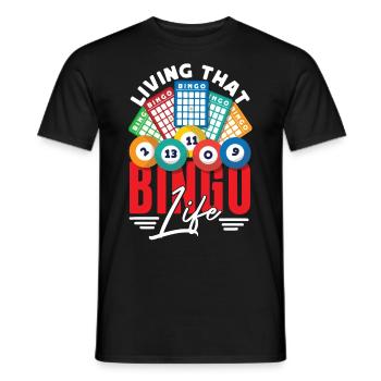 Joueur de bingo vivant ce bingo - T-shirt homme - noir - Devant - AI Model Male 178 light (178cm)