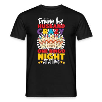 Bingo Player Husband Wife Driving - Men's T-Shirt - black - Front - AI Model Male 178 light (178cm)