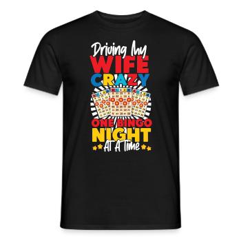 Bingo Player Husband Wife Driving - Men's T-Shirt - black - Front - AI Model Male 178 light (178cm)