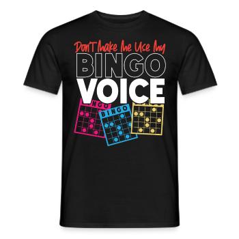Joueur de bingo, ne m’oblige pas à utiliser mon - T-shirt homme - noir - Devant - AI Model Male 178 light (178cm)