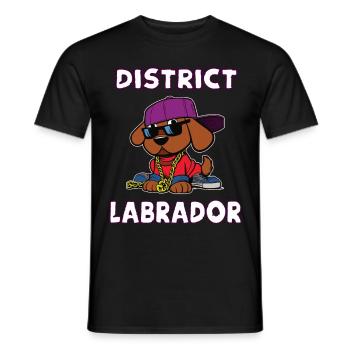 District Labrador, cooles Hip Hop Hunde Design - Männer T-Shirt - Schwarz - Vorne - AI Model Male 178 light (178cm)