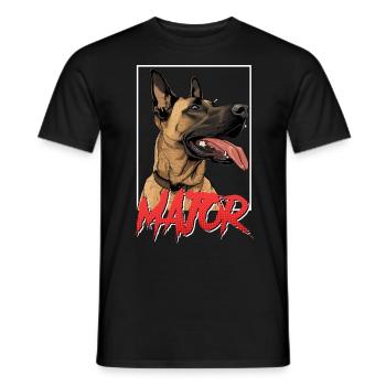 Belgian Shepherd MAJOR Malinois Dog - Men's T-Shirt - black - Front - AI Model Male 178 light (178cm)