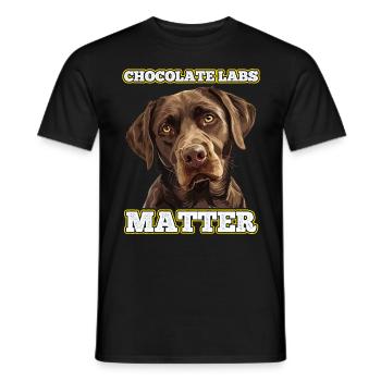 Brown Labrador CHOCOLATE LABS MATTE Labrador - Men's T-Shirt - black - Front - AI Model Male 178 light (178cm)