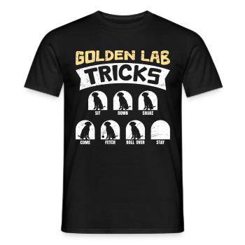 Labrador GOLDEN LAB TRICKS Labrador Dog Funny - Men's T-Shirt - black - Front - AI Model Male 178 light (178cm)