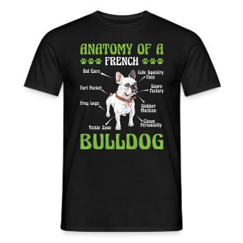 Bouledogue Français Drôle ANATOMIE D’UN FRANÇAIS - T-shirt homme - noir - Devant - AI Model Male 178 light (178cm)