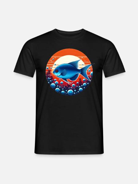 Blue Emporer Tetra Fish - Men's T-Shirt - black