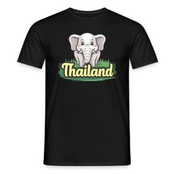 Fier éléphant de Thaïlande - T-shirt homme - noir - Devant - AI Model Male 178 light (178cm)