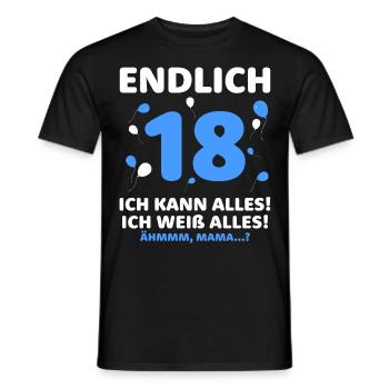 Finally 18 I can do everything I know everything - Men's T-Shirt - black - Front - AI Model Male 178 light (178cm)