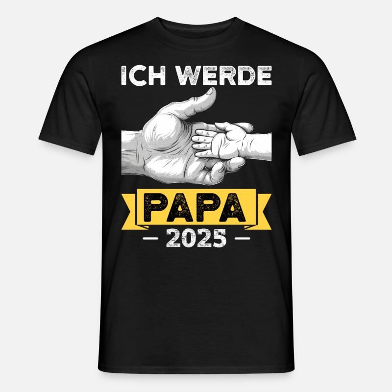 Ich werde Papa 2025 - Männer T-Shirt - Schwarz