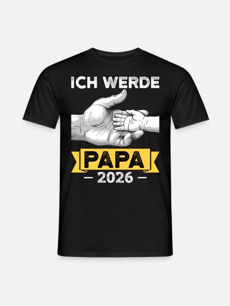 Ich werde Papa 2026 - Männer T-Shirt - Schwarz
