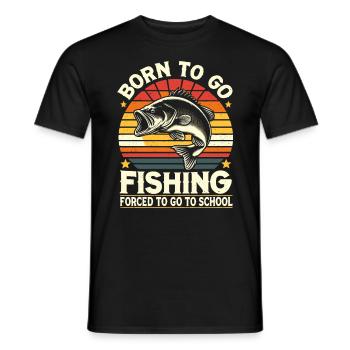 Pêche, Pêcheur, Garçon, Pêche, Pêche, Dire Enfants - T-shirt homme - noir - Devant - AI Model Male 178 light (178cm)