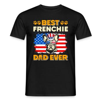 French Bulldog BEST FRENCHIE DAD EVER USA - Men's T-Shirt - black - Front - AI Model Male 178 light (178cm)