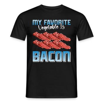 Fleischliebhaber MY FAVORITE VEGETABLE IS BACON - Männer T-Shirt - Schwarz - Vorne - AI Model Male 178 light (178cm)