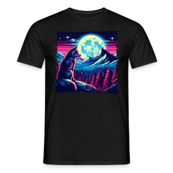 Wolfsnacht in retro style - Men's T-Shirt - black - Front - AI Model Male 178 light (178cm)