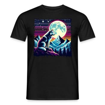 Wolfsnacht in retro style - Men's T-Shirt - black - Front - AI Model Male 178 light (178cm)