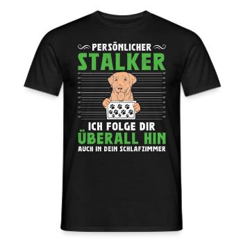 Labrador Besitzer PERSÖNLICHER STALKER Lustig - Männer T-Shirt - Schwarz - Vorne - AI Model Male 178 light (178cm)