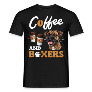 Deutscher Boxer COFFEE AND BOXERS Kaffeetrinker - Männer T-Shirt - Schwarz - Vorne - AI Model Male 178 light (178cm)