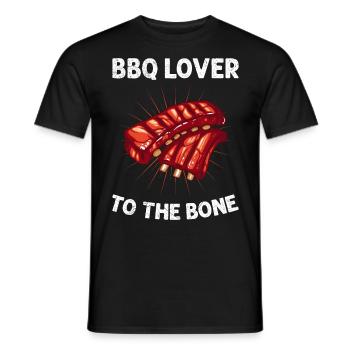 BBQ Lover to the Bone BBQ Party Meat Lover - Men's T-Shirt - black - Front - AI Model Male 178 light (178cm)