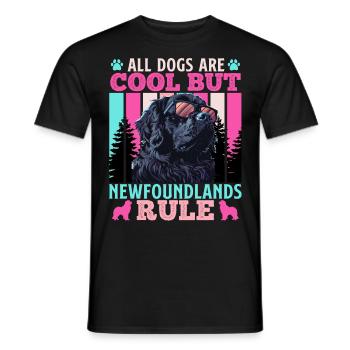 Neufundländer ALL DOGS ARE COOL BUT NEWFOUNDLANDS - Männer T-Shirt - Schwarz - Vorne - AI Model Male 178 light (178cm)