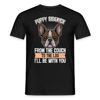 Frenchi chiot acolyte du canapé drôle - T-shirt homme - noir - Devant - AI Model Male 178 light (178cm)