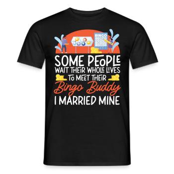 Joueur de bingo mari femme mariage - T-shirt homme - noir - Devant - AI Model Male 178 light (178cm)