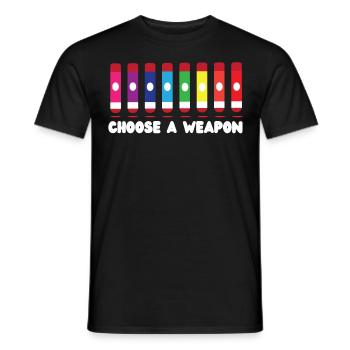 Joueur de bingo choisir une arme - T-shirt homme - noir - Devant - AI Model Male 178 light (178cm)