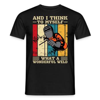 Soudeur de soudage - T-shirt homme - noir - Devant - AI Model Male 178 light (178cm)