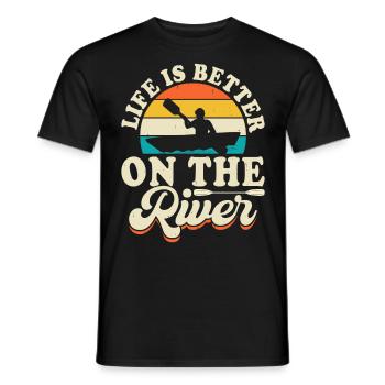 Kayak Kayaker Kayaker - Men's T-Shirt - black - Front - AI Model Male 178 light (178cm)
