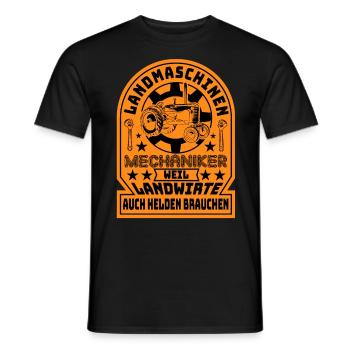 Agricultural Machinery Mechanic Farmer Agriculture - Men's T-Shirt - black - Front - AI Model Male 178 light (178cm)