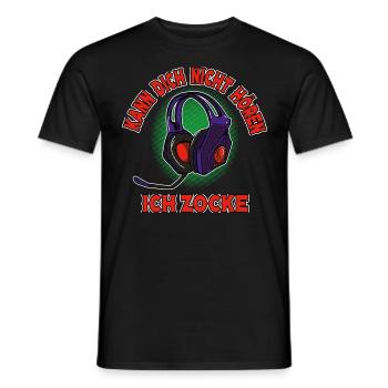 Je ne t’entends pas, je joue, je joue - T-shirt homme - noir - Devant - AI Model Male 178 light (178cm)