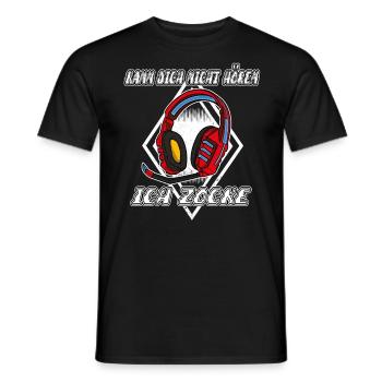 Je ne t’entends pas, je joue, je joue - T-shirt homme - noir - Devant - AI Model Male 178 light (178cm)