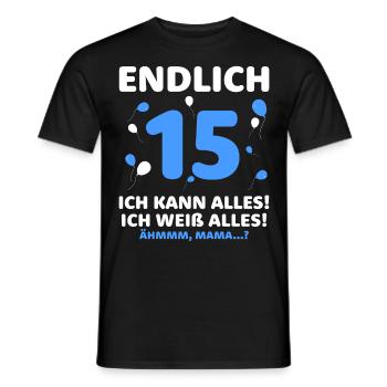 Finally 15 I can do everything I know everything - Men's T-Shirt - black - Front - AI Model Male 178 light (178cm)