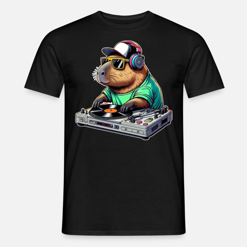 Capybara Dj - Men’s T-shirt - black
