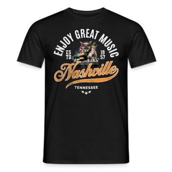 Enjoy great music Nashville Tennessee - T-shirt homme - noir - Devant - AI Model Male 178 light (178cm)