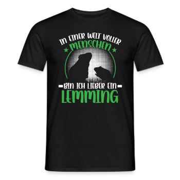 Lemming vole I'd rather be a lemming - Men's T-Shirt - black - Front - AI Model Male 178 light (178cm)
