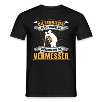 Surveyor is impossible to surveyor - Men's T-Shirt - black - Front - AI Model Male 178 light (178cm)