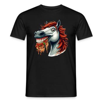 Pasta Lover Horse - Men's T-Shirt - black - Front - AI Model Male 178 light (178cm)